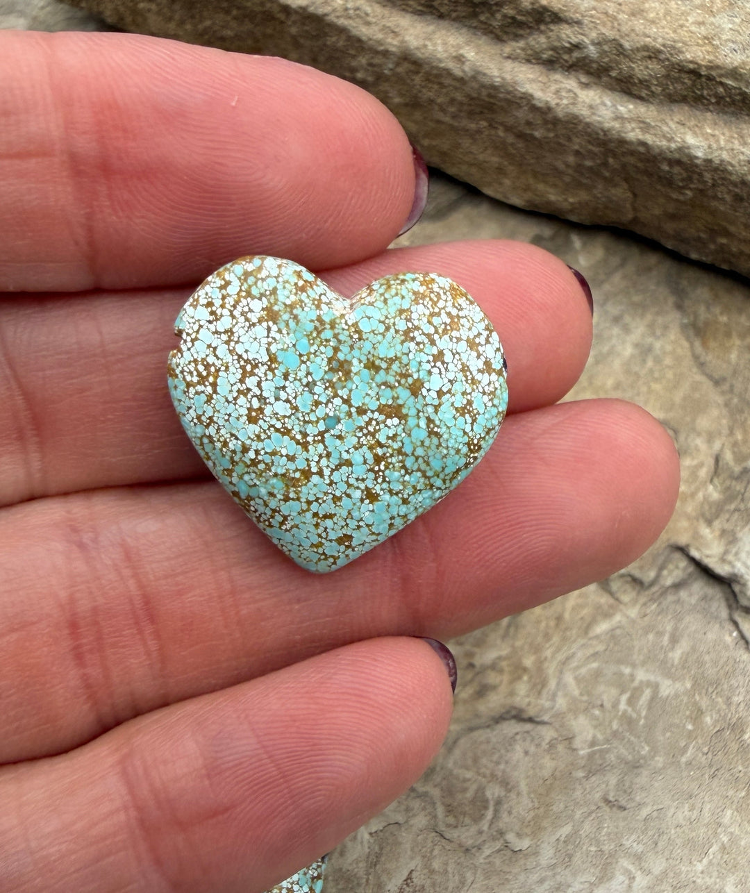 RARE Number 8 Turquoise (Nevada) Heart Shaped Focal Pendant