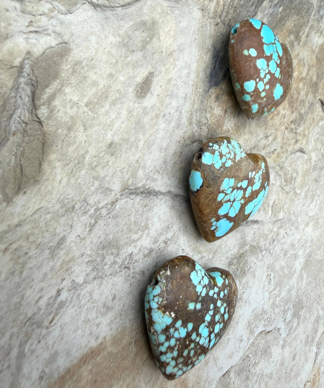 RARE Number 8 Turquoise (Nevada) Heart Shaped Focal Pendant