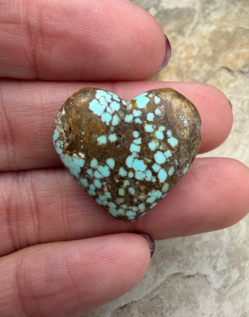 RARE Number 8 Turquoise (Nevada) Heart Shaped Focal Pendant