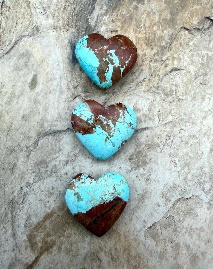 RARE Number 8 Turquoise (Nevada) Heart Shaped Focal Pendant