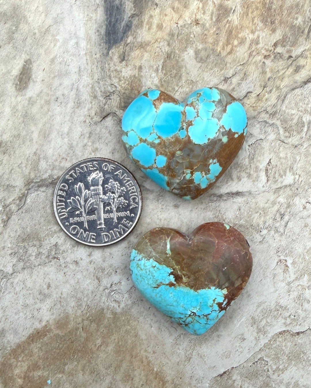 RARE Number 8 Turquoise (Nevada) Heart Shaped Focal Pendant
