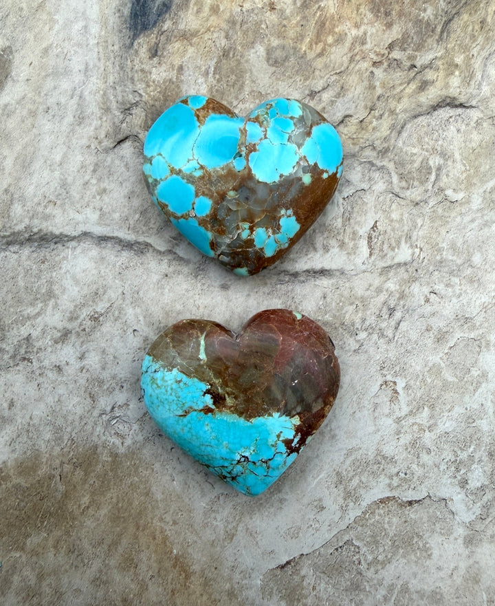 RARE Number 8 Turquoise (Nevada) Heart Shaped Focal Pendant