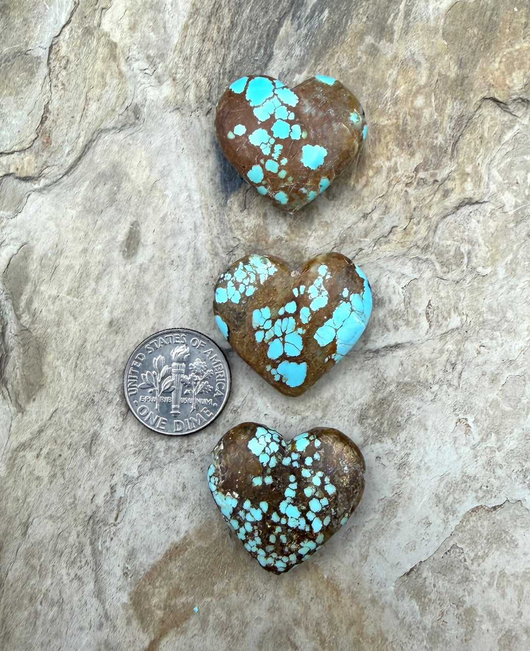 RARE Number 8 Turquoise (Nevada) Heart Shaped Focal Pendant
