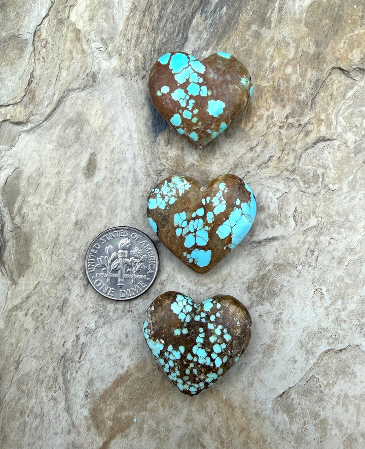 RARE Number 8 Turquoise (Nevada) Heart Shaped Focal Pendant