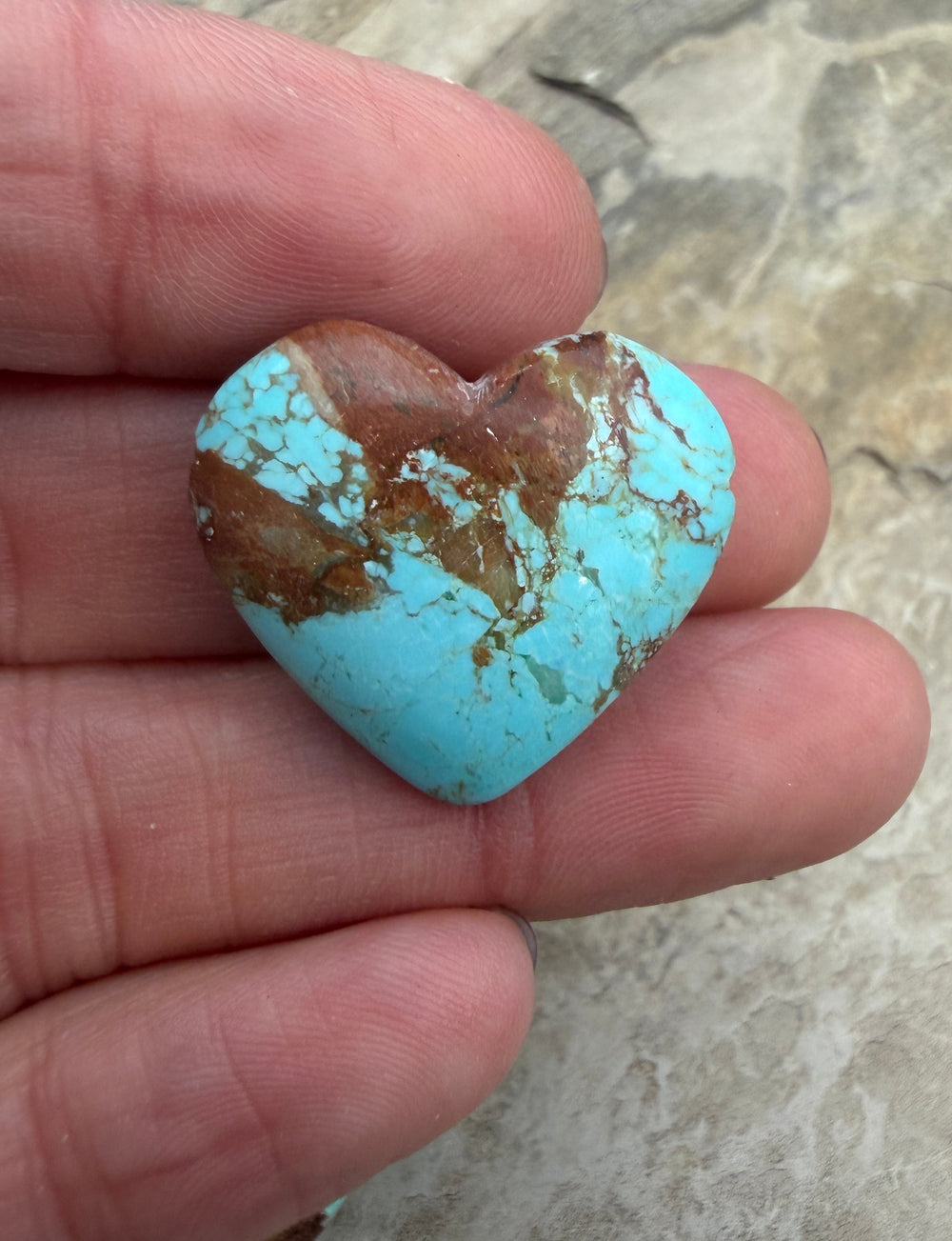 RARE Number 8 Turquoise (Nevada) Heart Shaped Focal Pendant