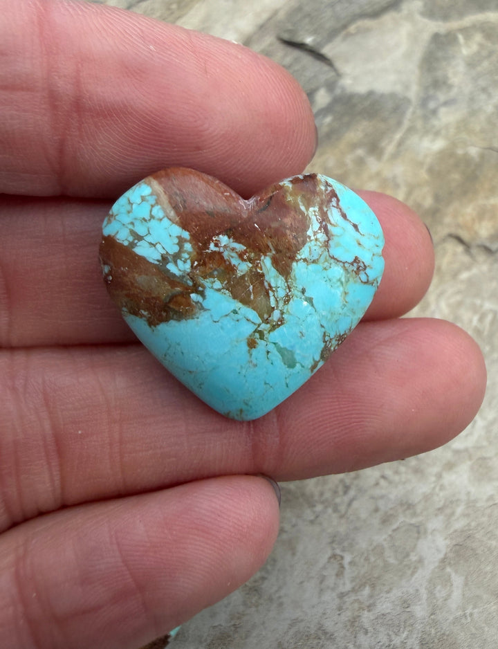 RARE Number 8 Turquoise (Nevada) Heart Shaped Focal Pendant