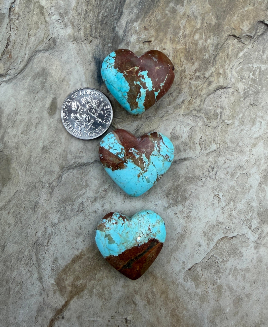 RARE Number 8 Turquoise (Nevada) Heart Shaped Focal Pendant