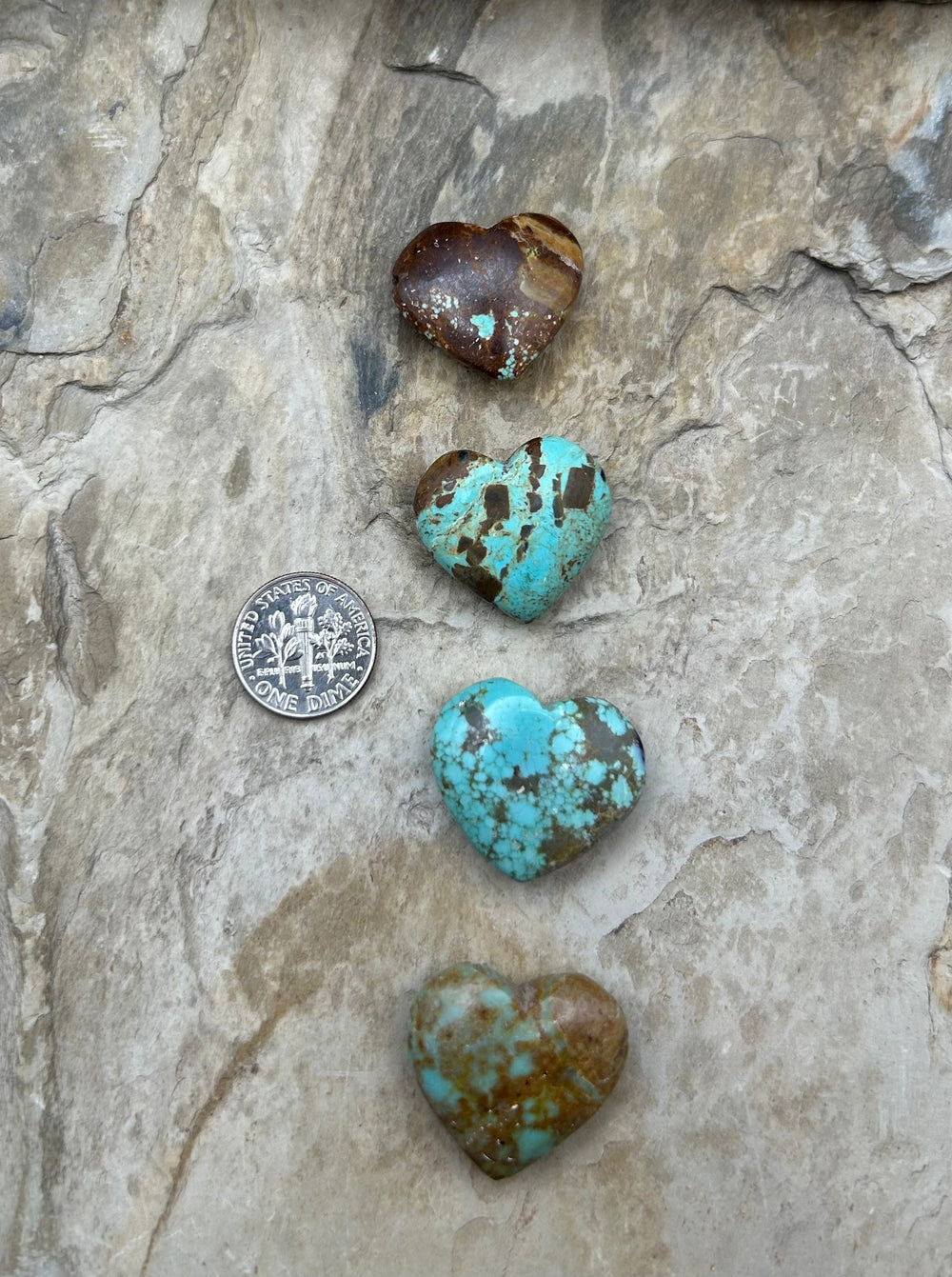 RARE Number 8 Turquoise (Nevada) Heart Shaped Focal Pendant
