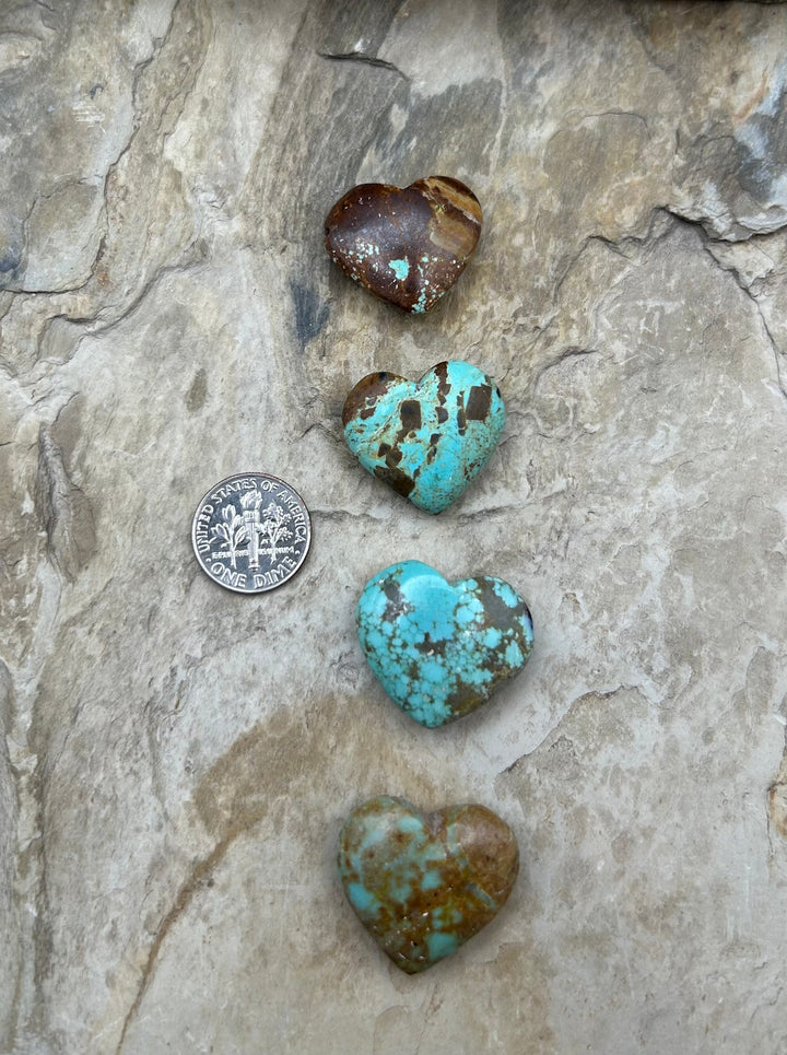 RARE Number 8 Turquoise (Nevada) Heart Shaped Focal Pendant