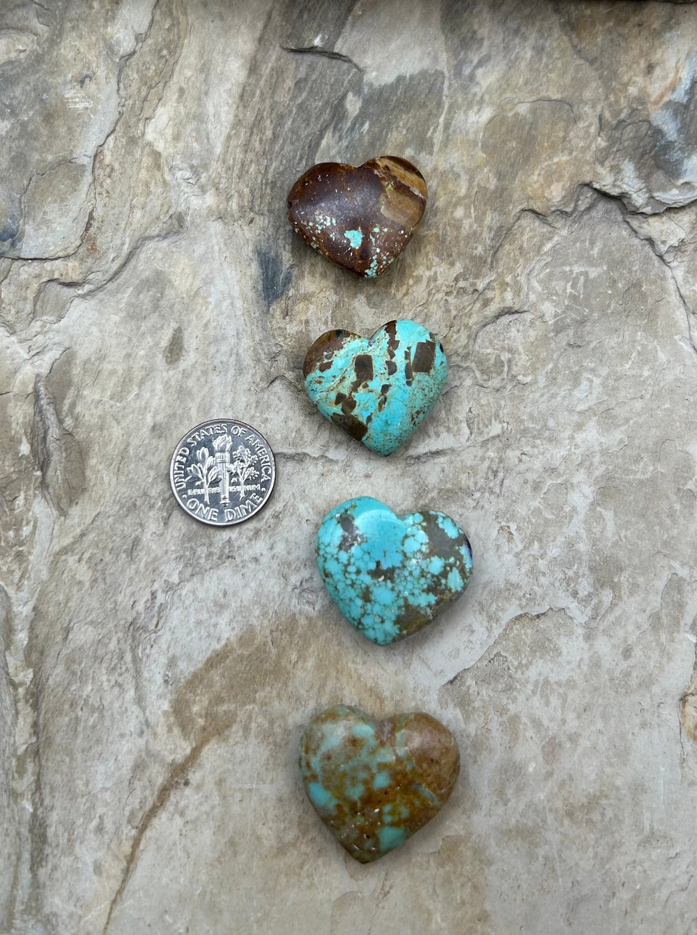 RARE Number 8 Turquoise (Nevada) Heart Shaped Focal Pendant