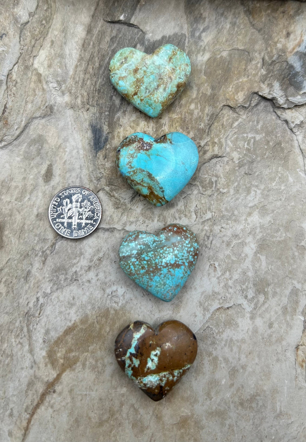 RARE Number 8 Turquoise (Nevada) Heart Shaped Focal Pendant