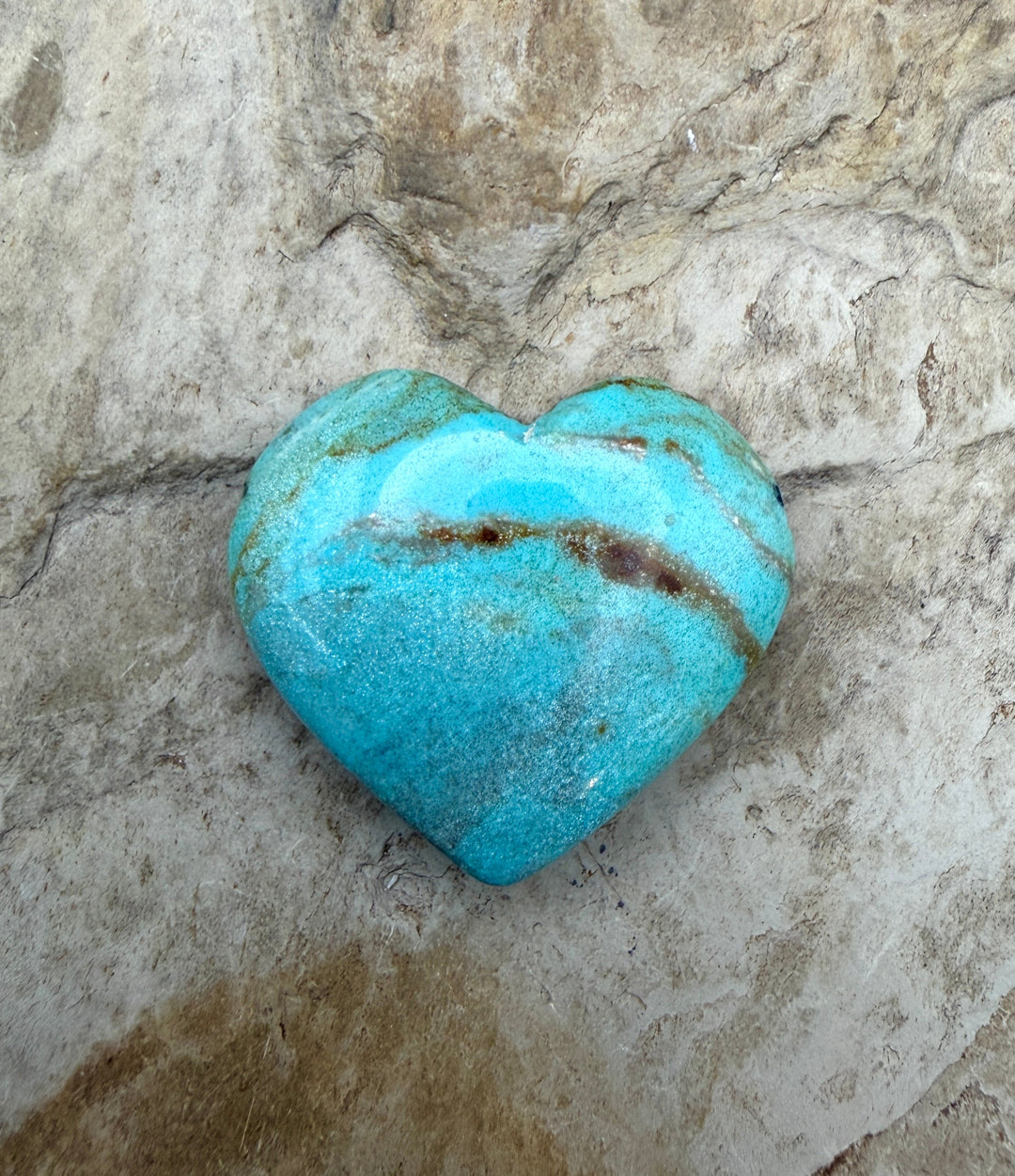 RARE Number 8 Turquoise (Nevada) Heart Shaped Focal Pendant