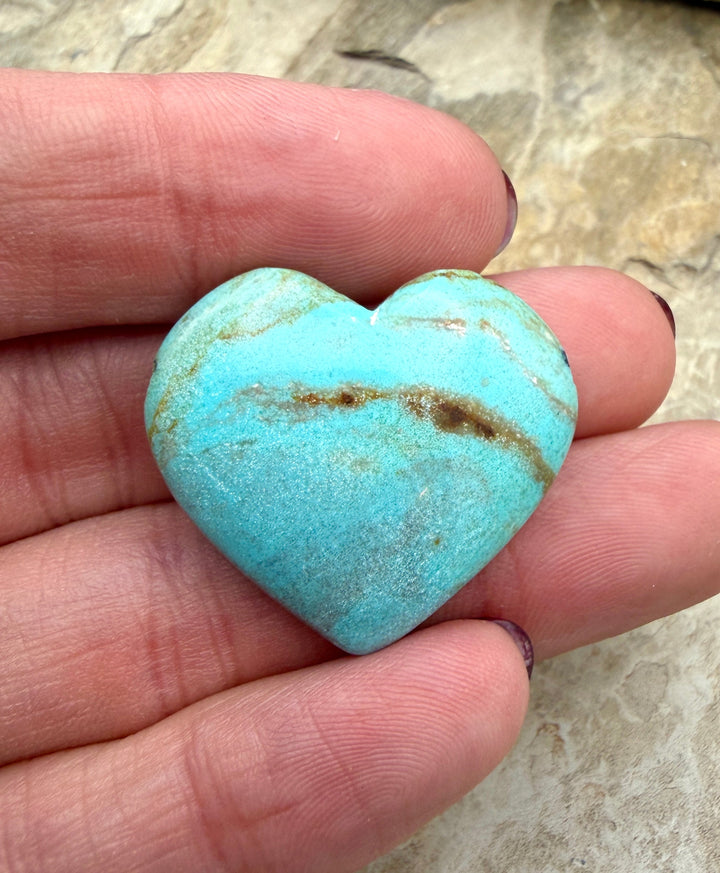 RARE Number 8 Turquoise (Nevada) Heart Shaped Focal Pendant