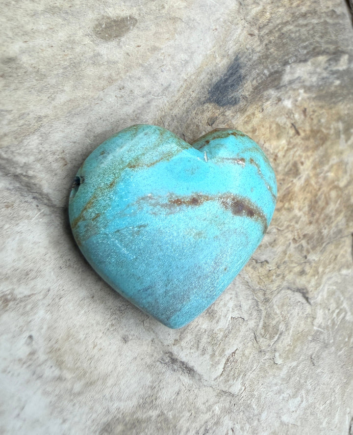RARE Number 8 Turquoise (Nevada) Heart Shaped Focal Pendant