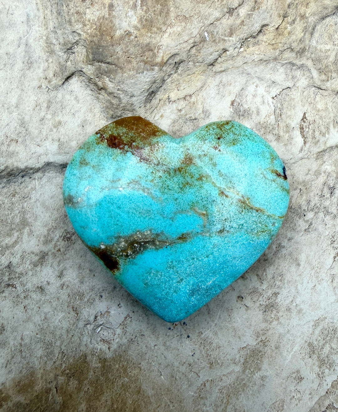 RARE Number 8 Turquoise (Nevada) Heart Shaped Focal Pendant