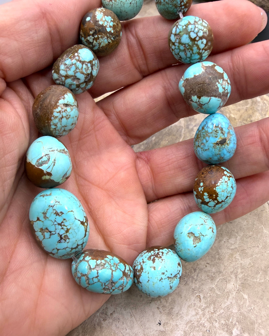 RARE Number 8 Turquoise (Nevada) HUGE Graduated (13-17mm)