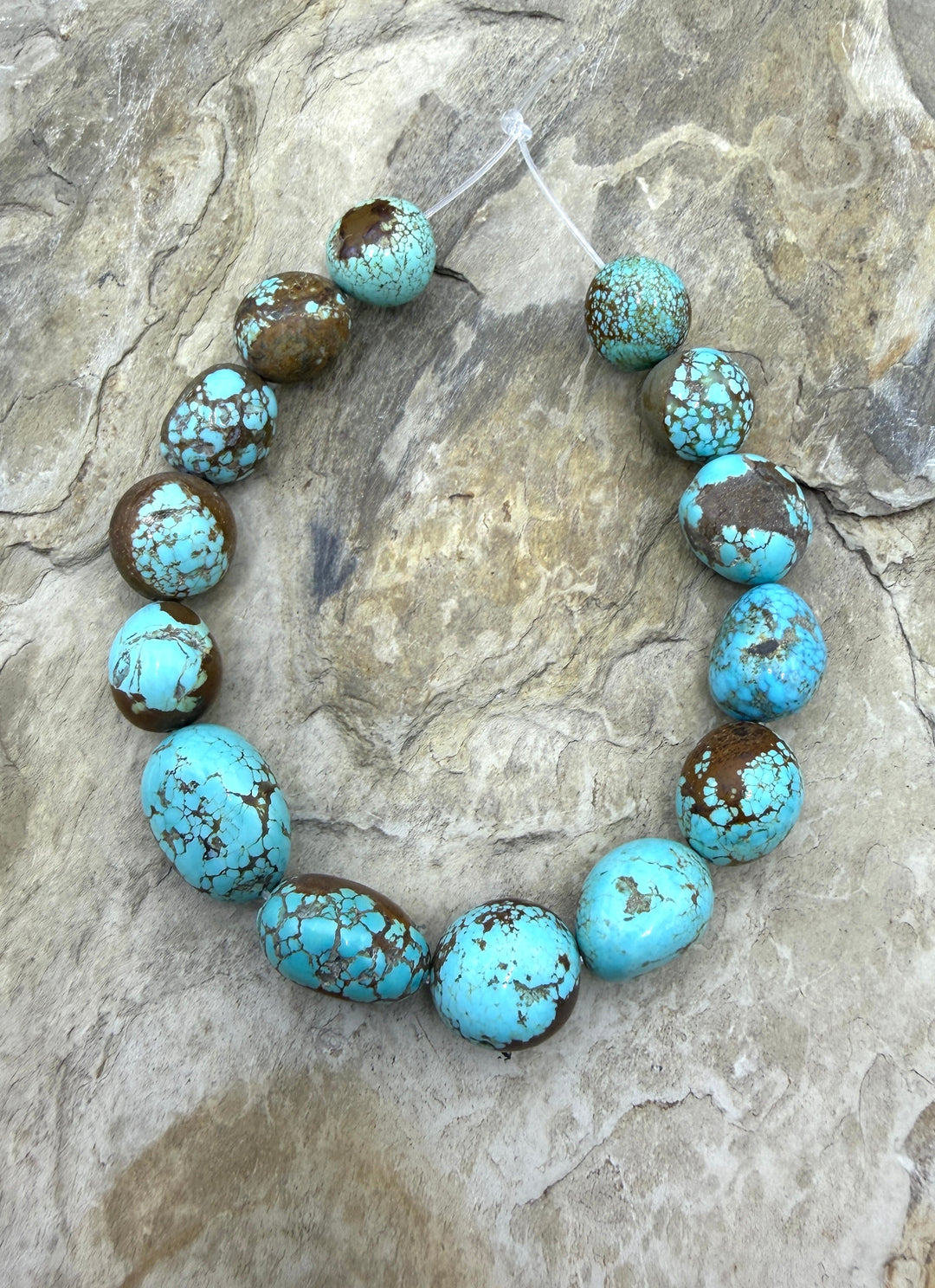 RARE Number 8 Turquoise (Nevada) HUGE Graduated (13-17mm)