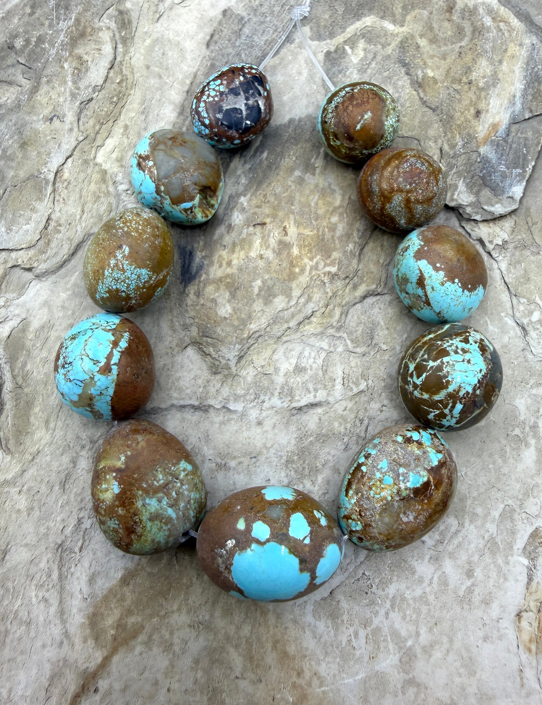 RARE Number 8 Turquoise (Nevada) HUGE Graduated (15-25mm)