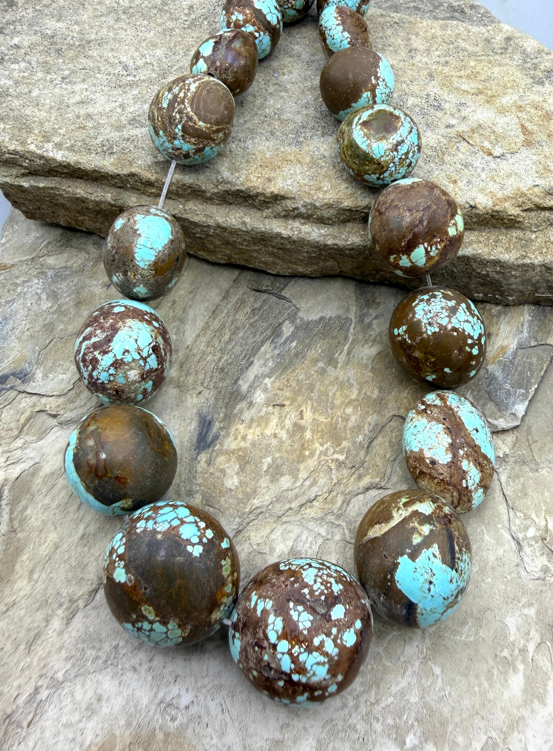RARE Number 8 Turquoise (Nevada) HUGE Graduated (18-25mm)