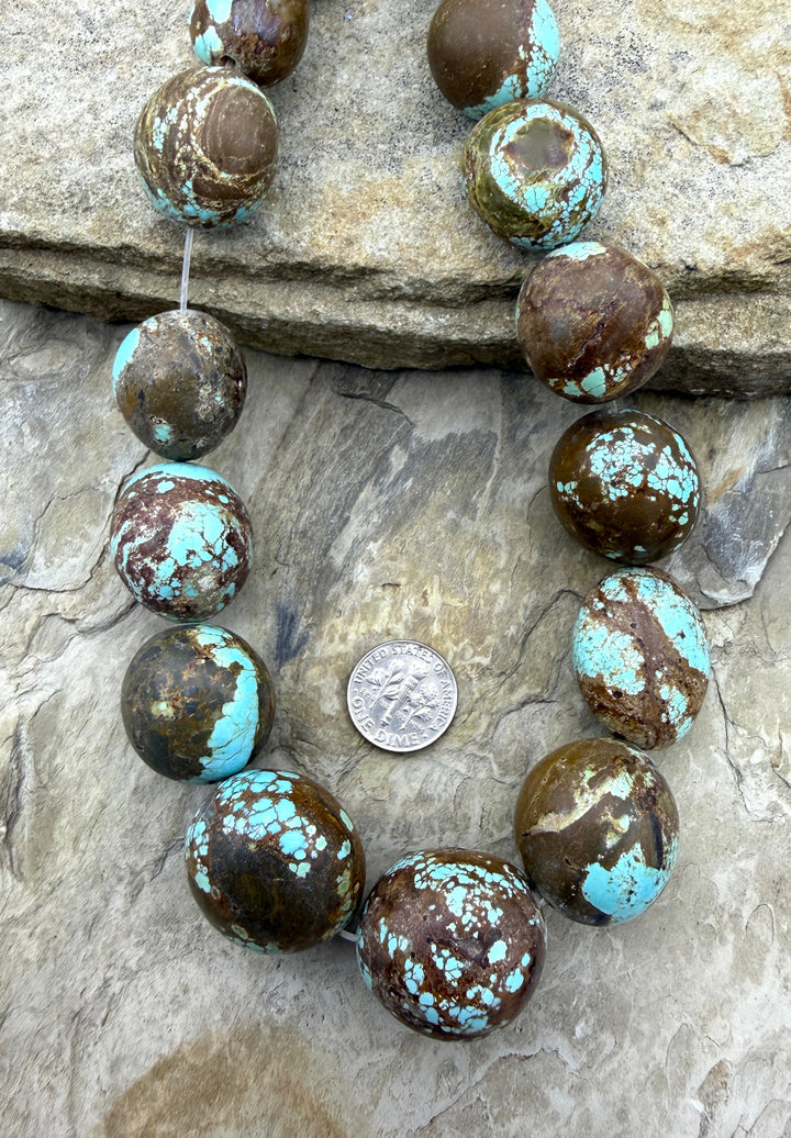 RARE Number 8 Turquoise (Nevada) HUGE Graduated (18-25mm)