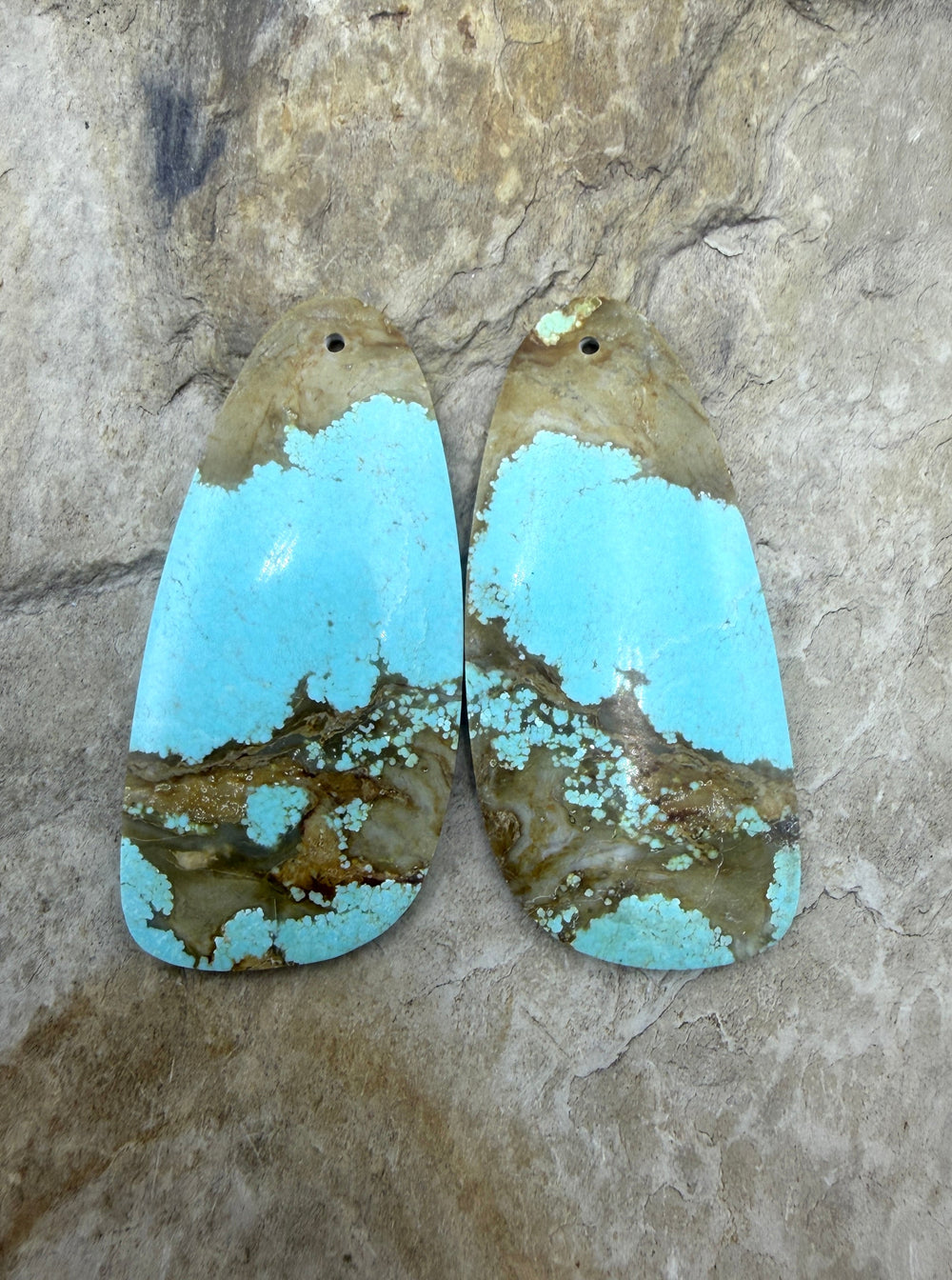 RARE Number 8 Turquoise (Nevada) HUGE Matching Earring Slab