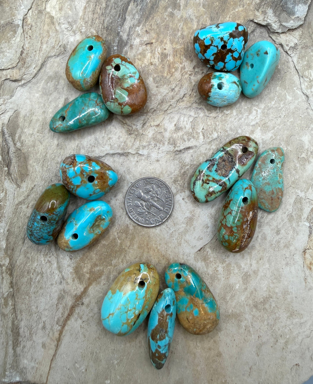 RARE Number 8 Turquoise (Nevada) Large Hole (2mm) 3 Bead