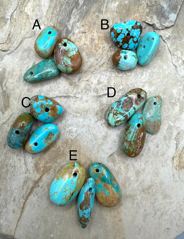 RARE Number 8 Turquoise (Nevada) Large Hole (2mm) 3 Bead