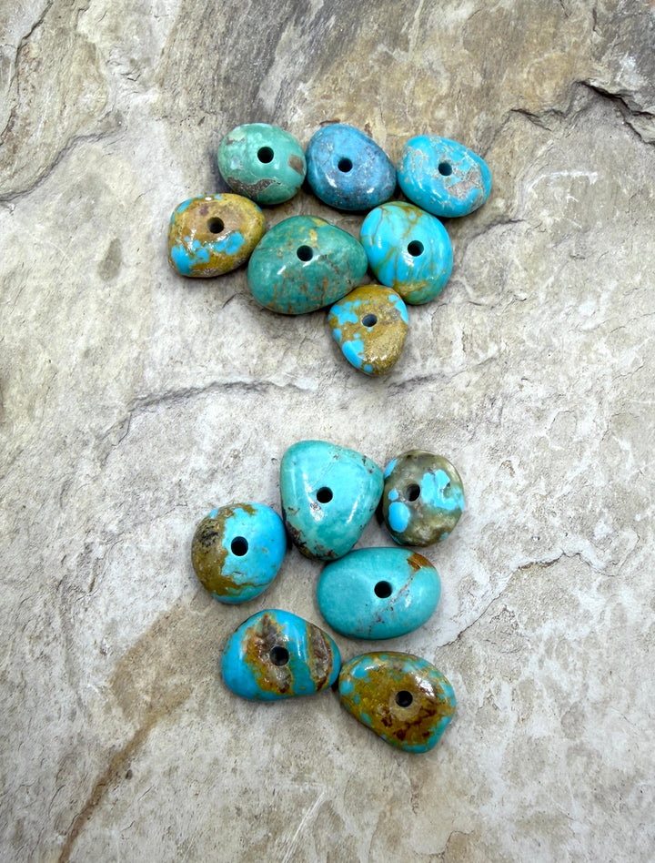 RARE Number 8 Turquoise (Nevada) Large Hole (2mm) Bead Sets