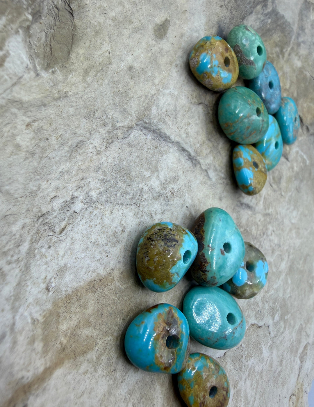RARE Number 8 Turquoise (Nevada) Large Hole (2mm) Bead Sets