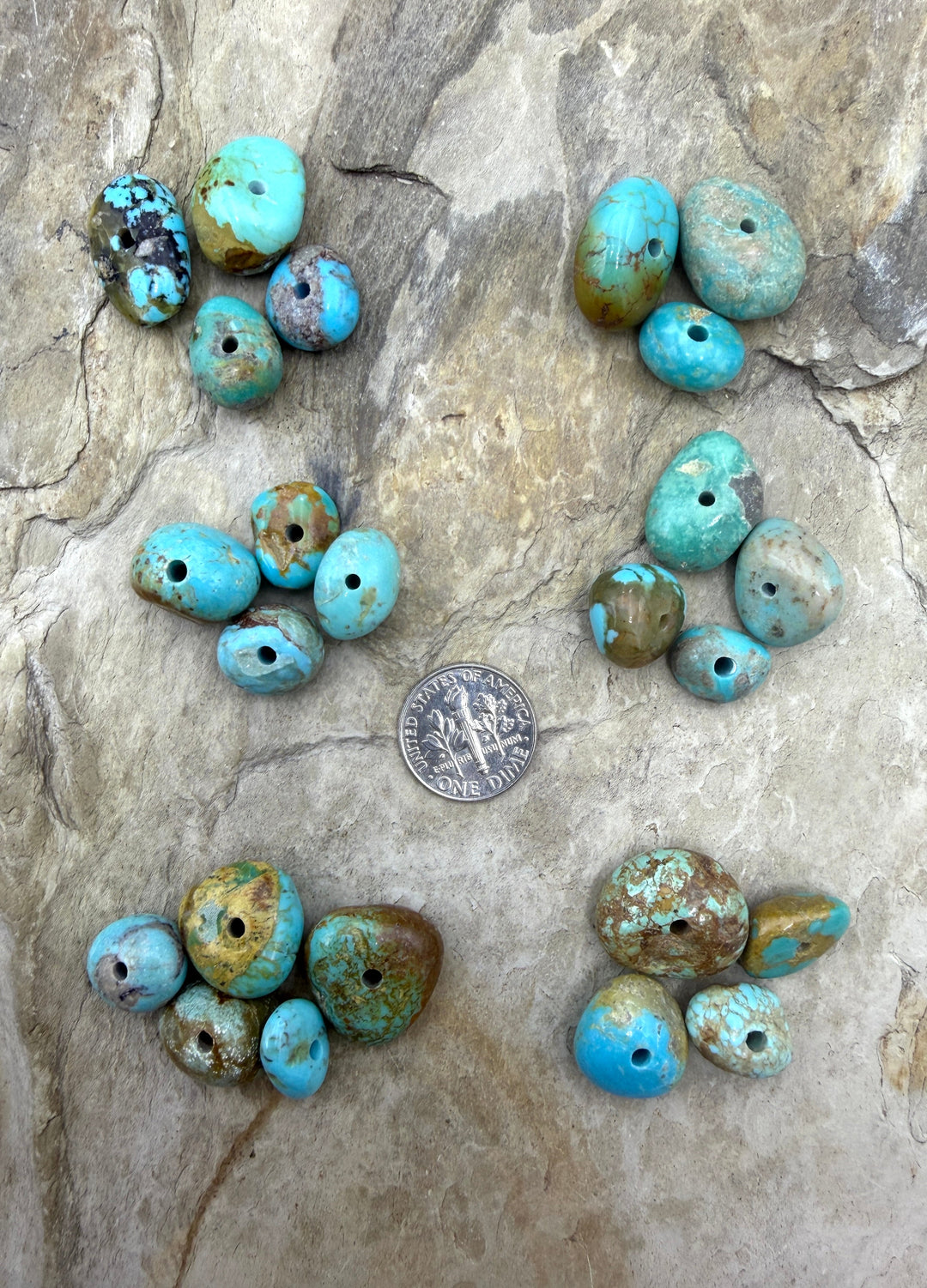 RARE Number 8 Turquoise (Nevada) Large Hole (2mm) Bead Sets