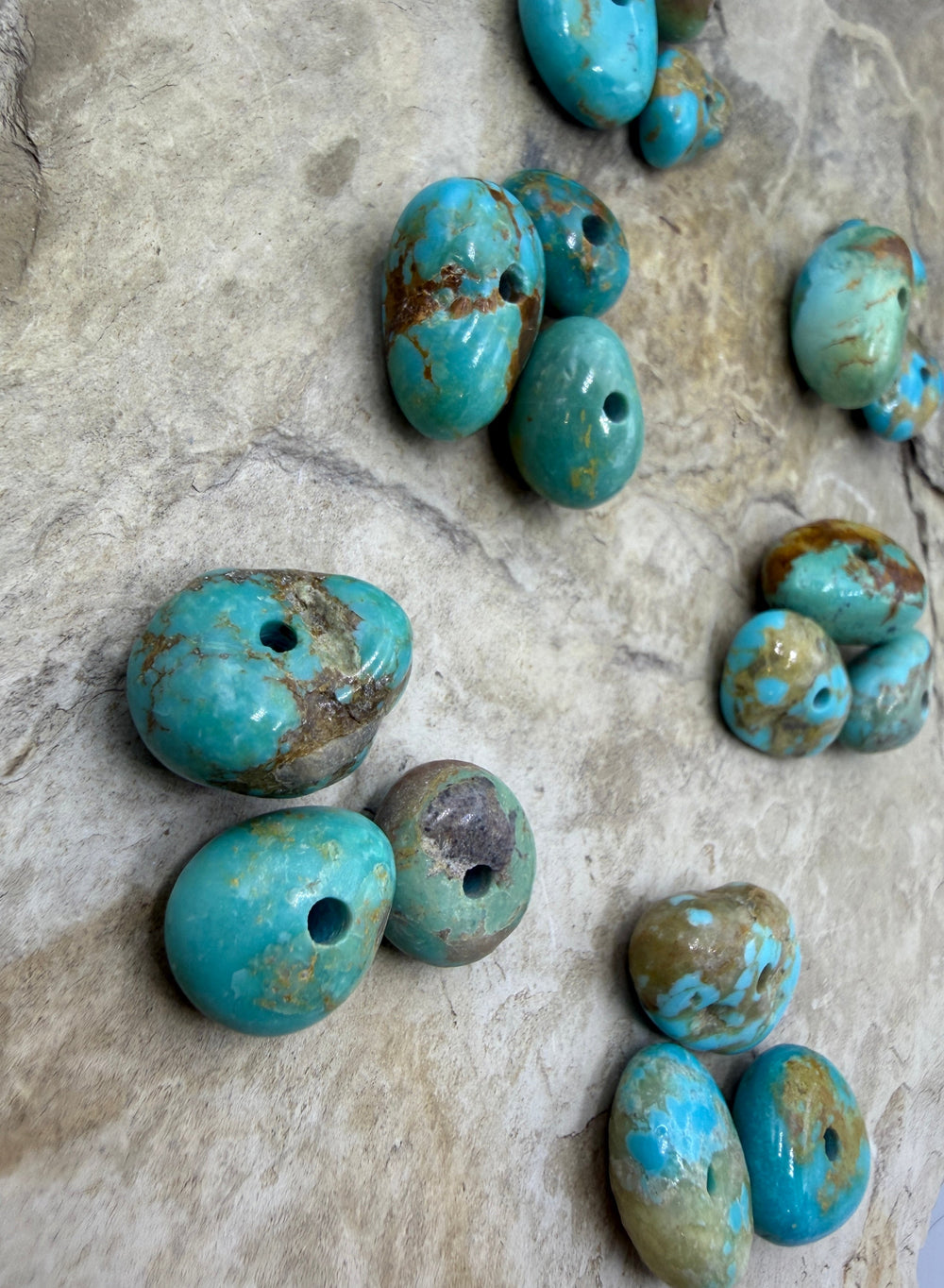 RARE Number 8 Turquoise (Nevada) Large Hole (2mm) Three