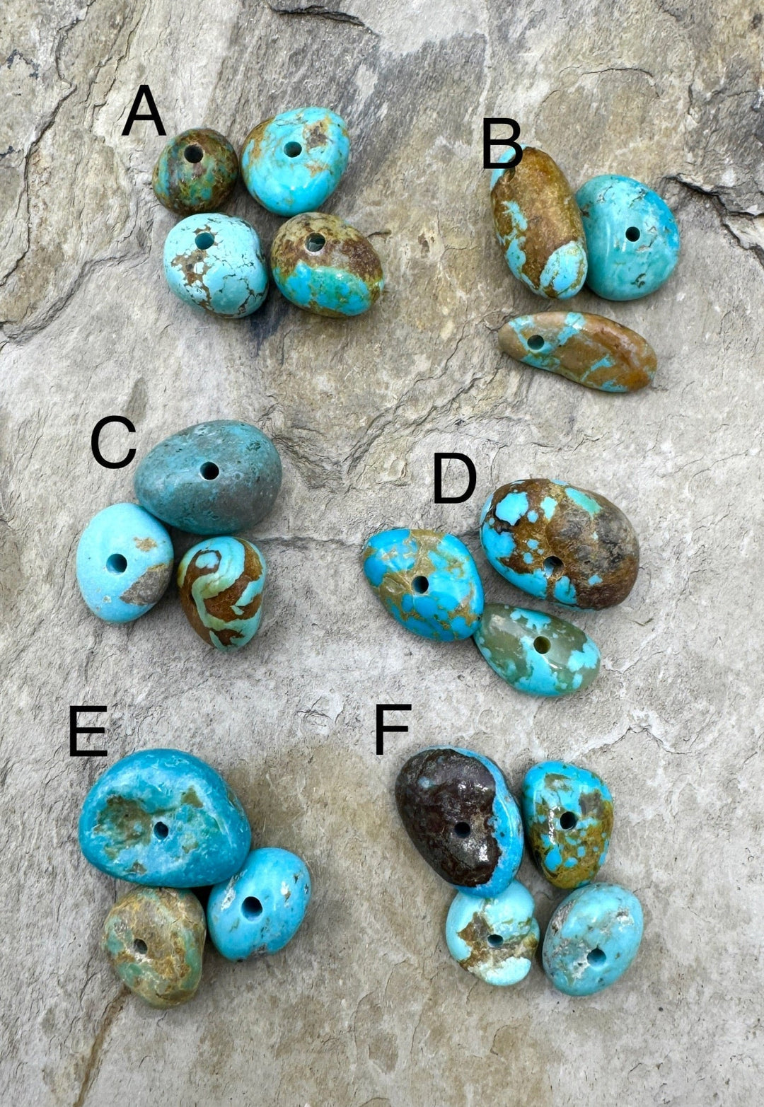 RARE Number 8 Turquoise (Nevada) Large Hole Bead Sets