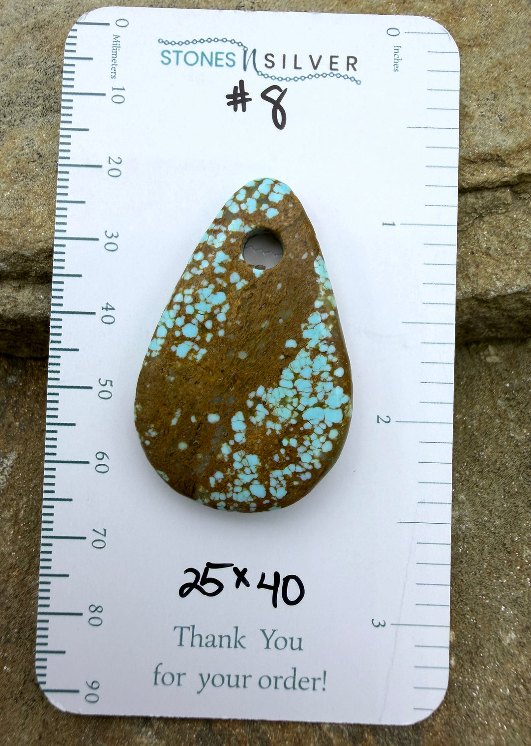 RARE Number 8 Turquoise (Nevada) (Large Hole) Focal Pendant