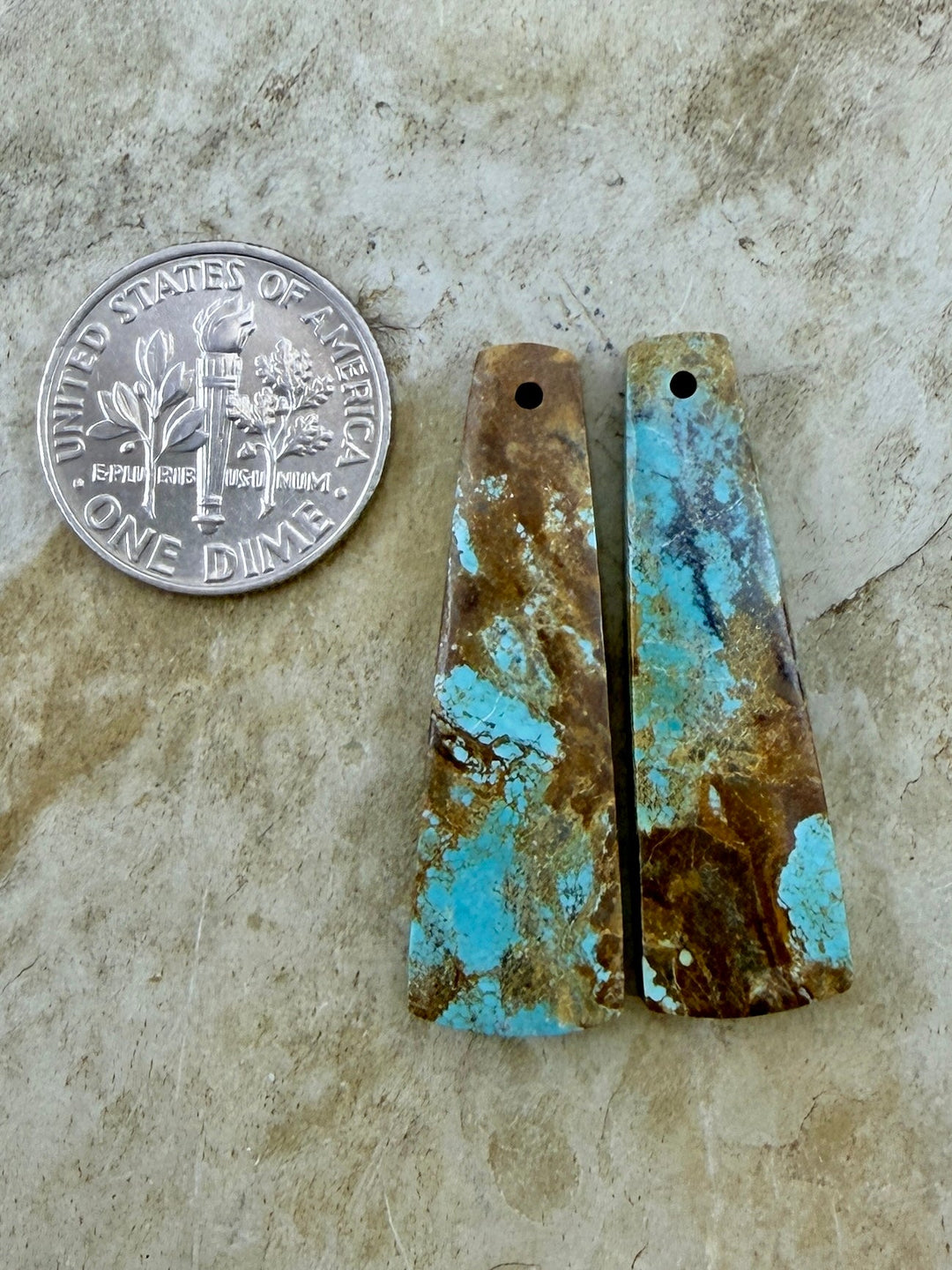 RARE Number 8 Turquoise (Nevada) Matching Earring Slab Bead