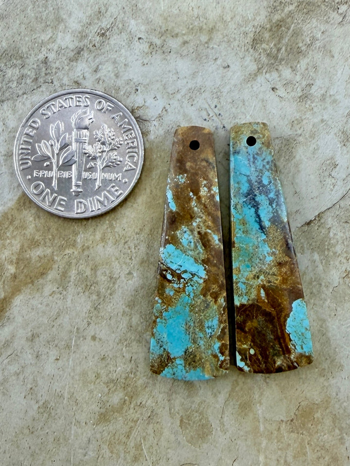 RARE Number 8 Turquoise (Nevada) Matching Earring Slab Bead