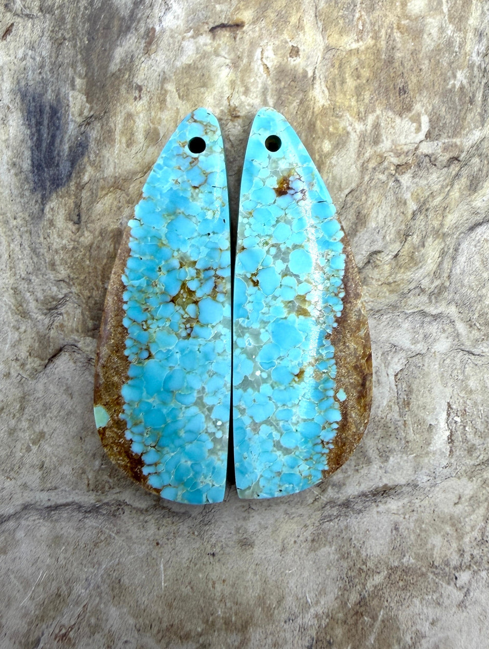 RARE Number 8 Turquoise (Nevada) Matching Earring Slab Bead