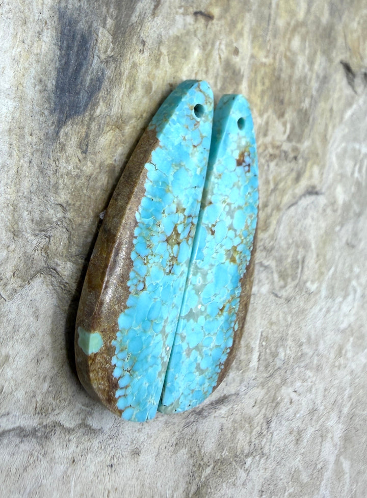 RARE Number 8 Turquoise (Nevada) Matching Earring Slab Bead