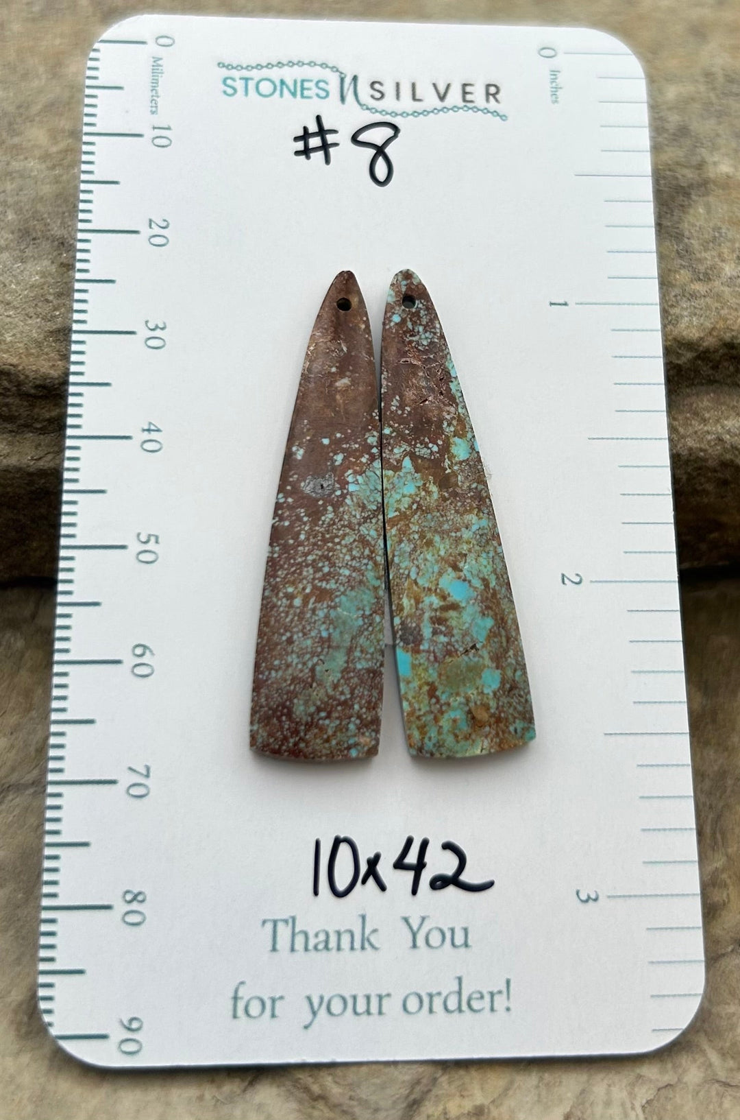 RARE Number 8 Turquoise (Nevada) Matching Earring Slab Bead