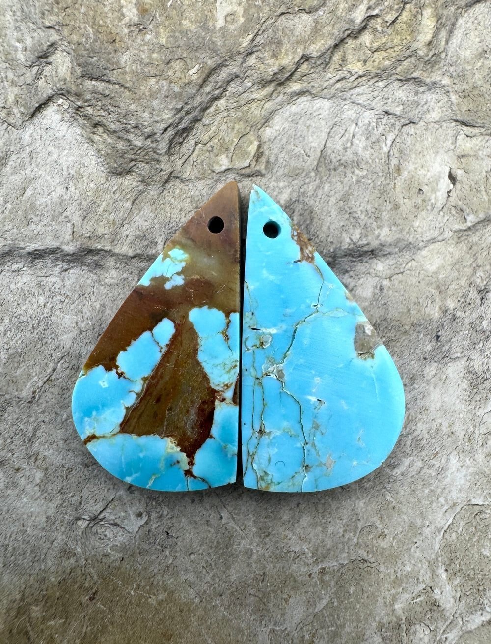 RARE Number 8 Turquoise (Nevada) Matching Earring Slab Bead