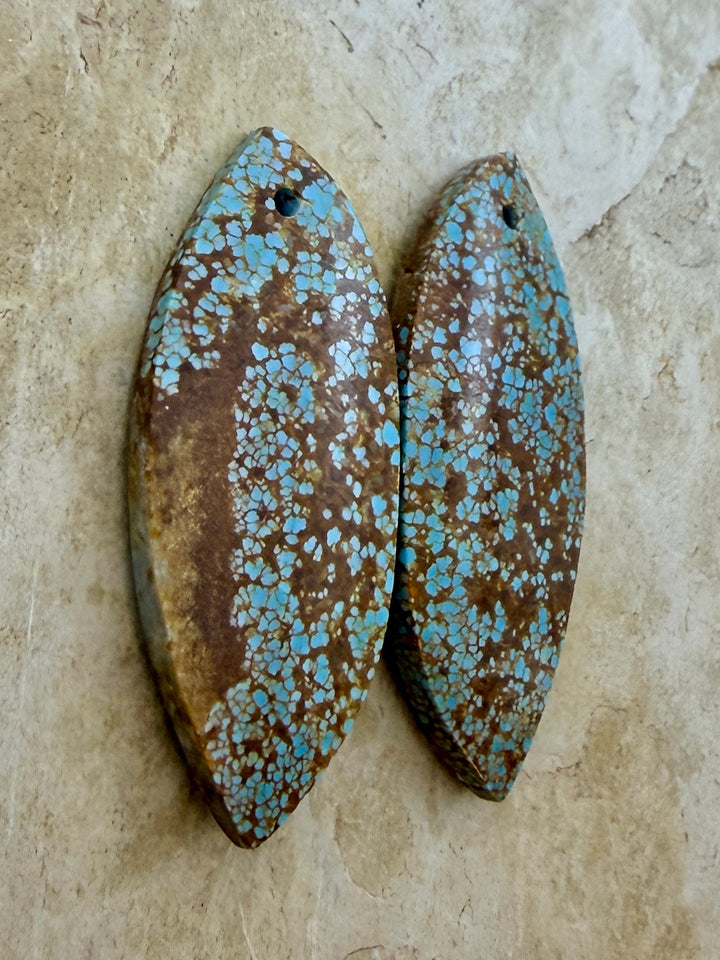 RARE Number 8 Turquoise (Nevada) Matching Earring Slab Bead