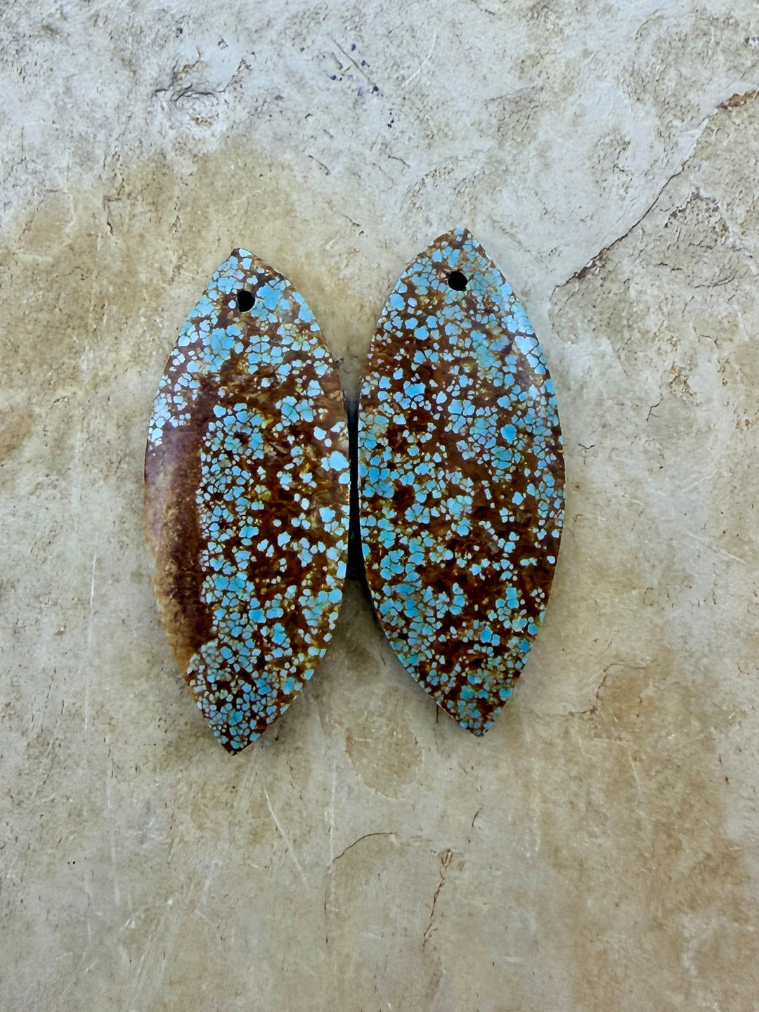 RARE Number 8 Turquoise (Nevada) Matching Earring Slab Bead