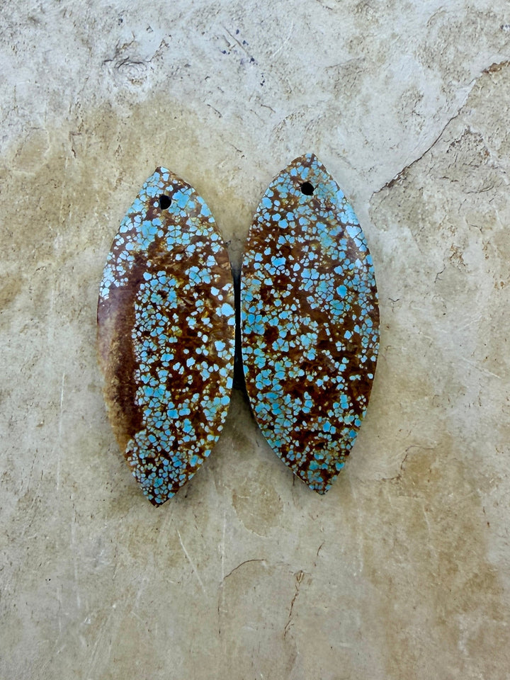 RARE Number 8 Turquoise (Nevada) Matching Earring Slab Bead