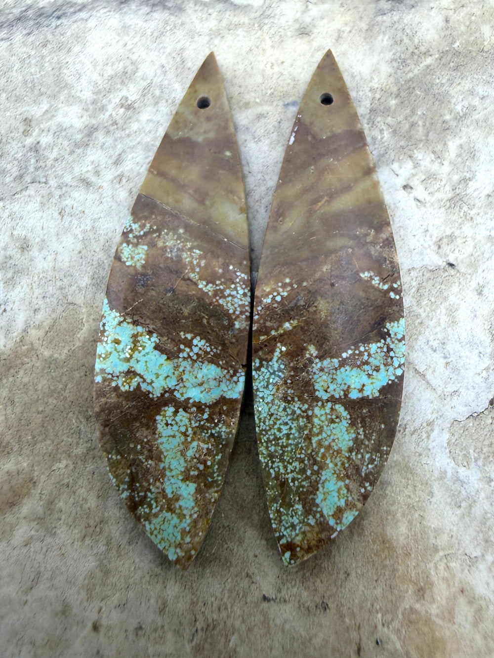 RARE Number 8 Turquoise (Nevada) Matching Earring Slab Bead