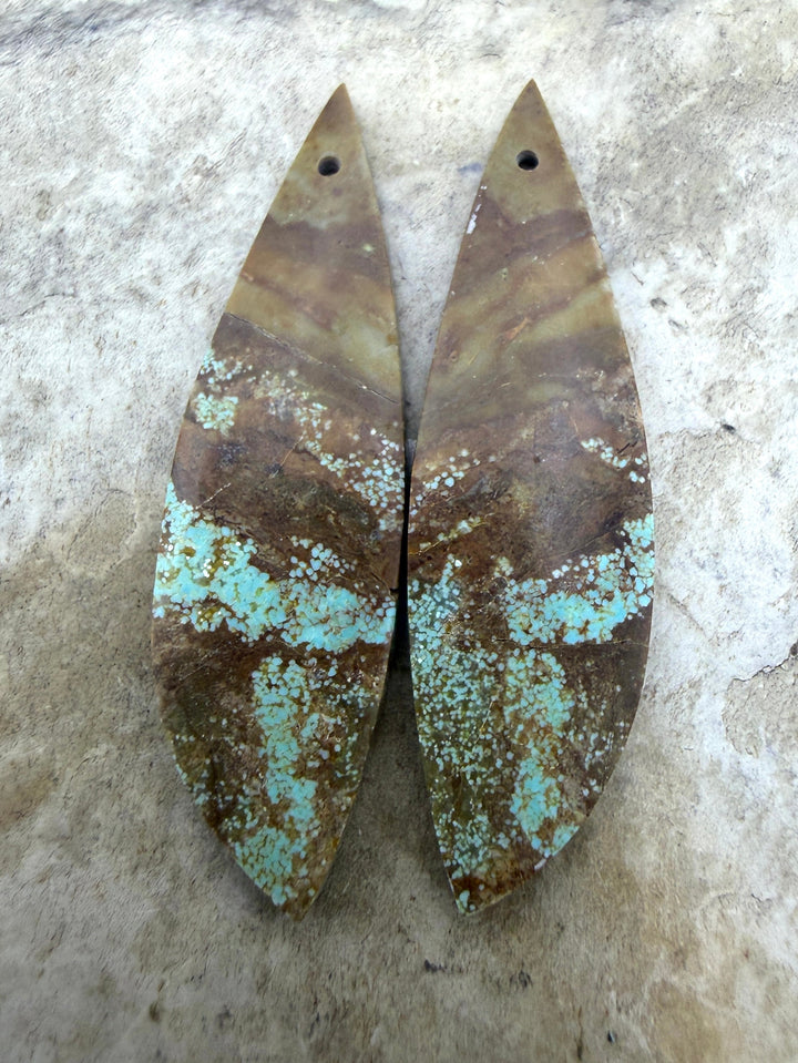 RARE Number 8 Turquoise (Nevada) Matching Earring Slab Bead