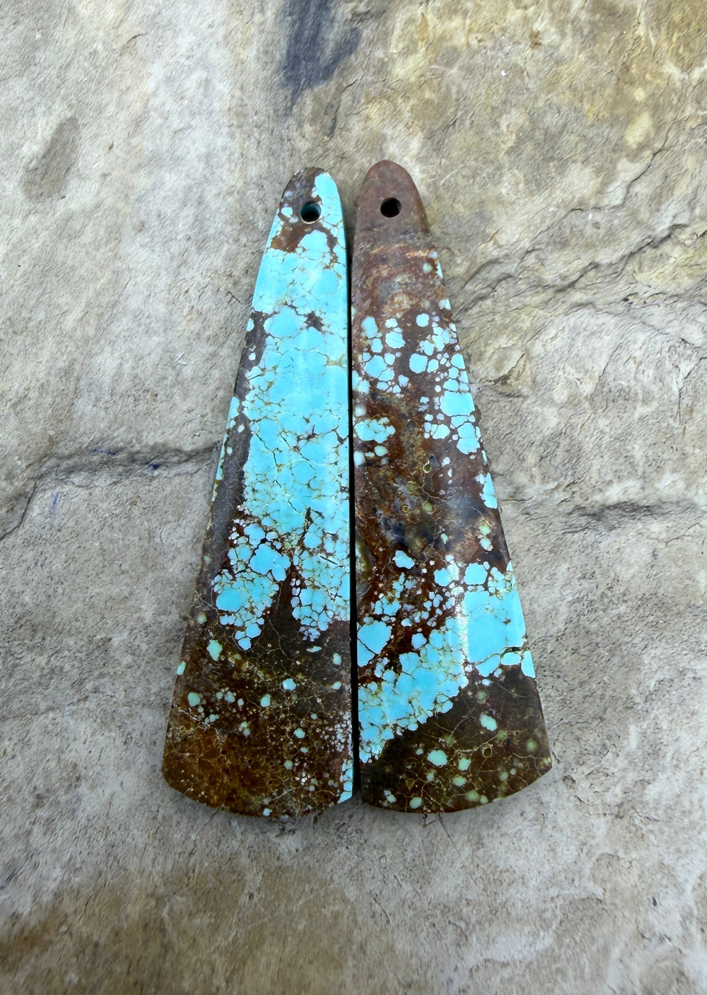 RARE Number 8 Turquoise (Nevada) Matching Earring Slab Bead