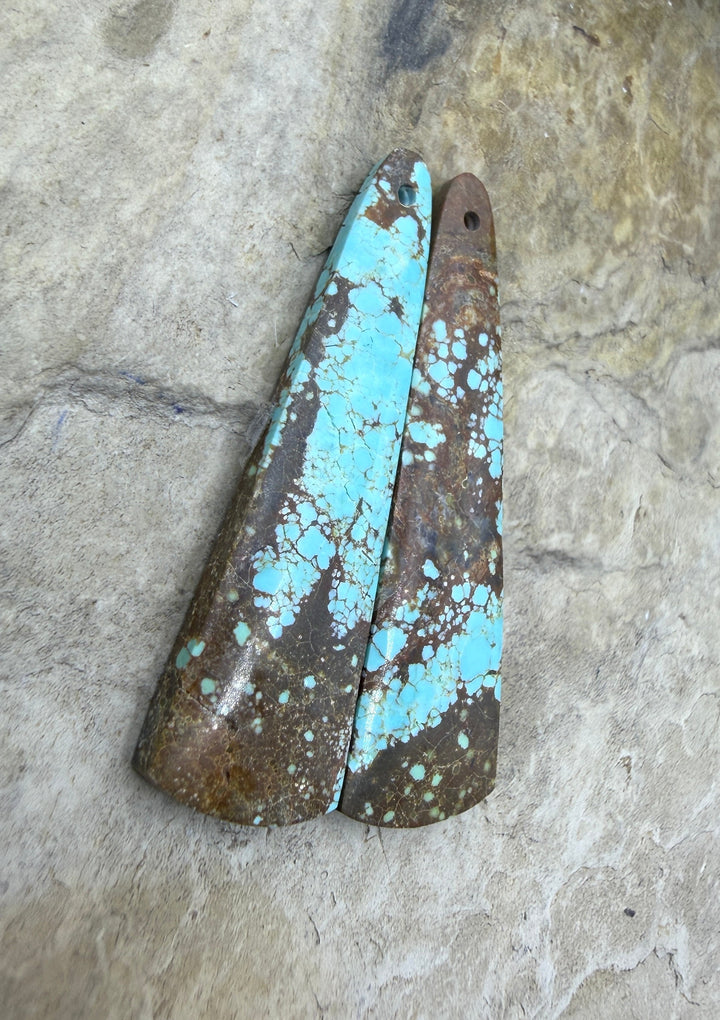RARE Number 8 Turquoise (Nevada) Matching Earring Slab Bead