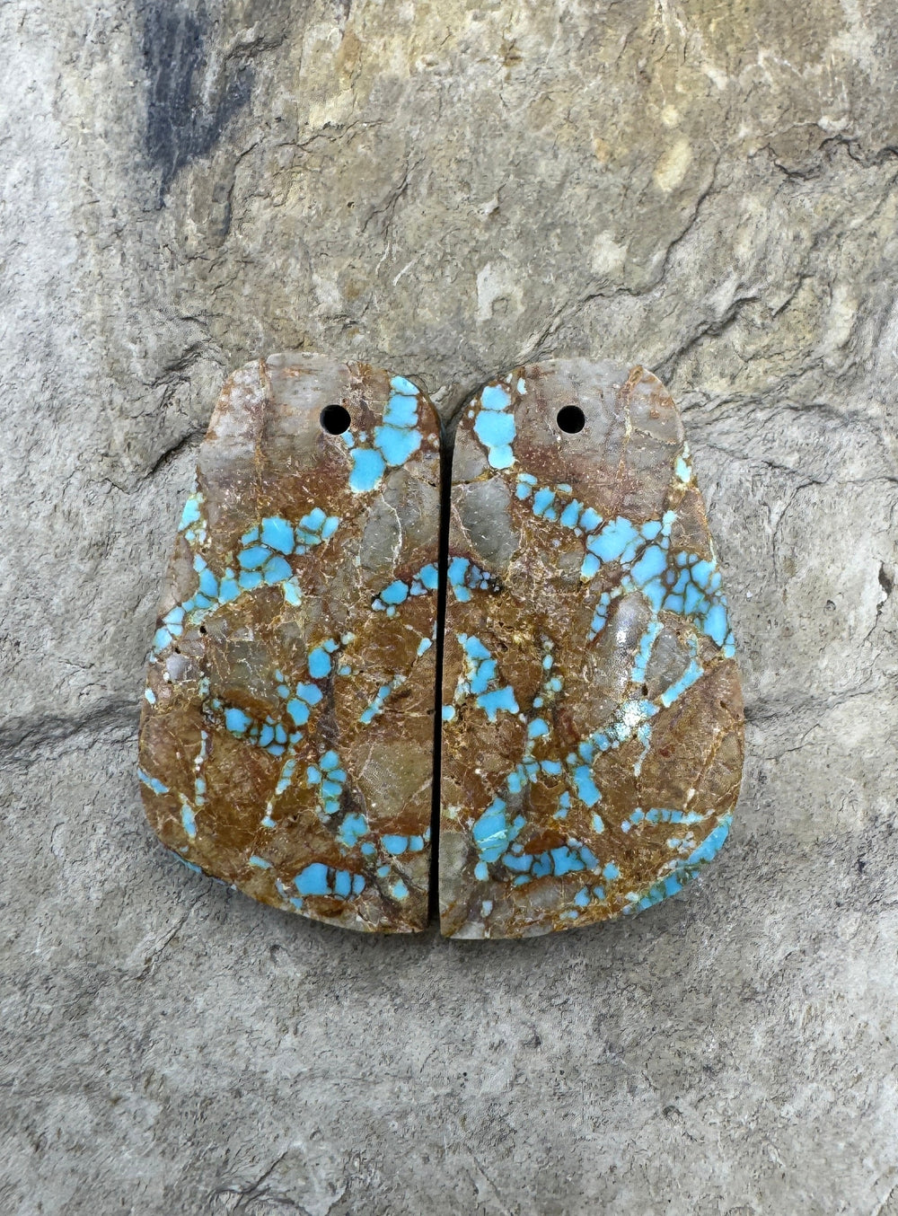 RARE Number 8 Turquoise (Nevada) Matching Earring Slab Bead
