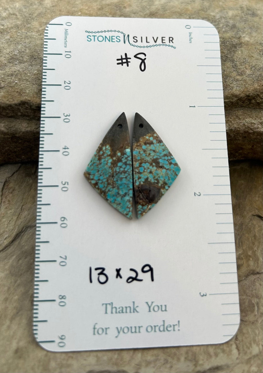 RARE Number 8 Turquoise (Nevada) Matching Earring Slab Bead