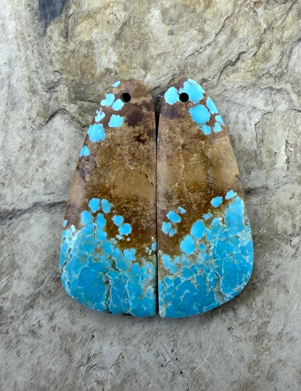 RARE Number 8 Turquoise (Nevada) Matching Earring Slab Bead