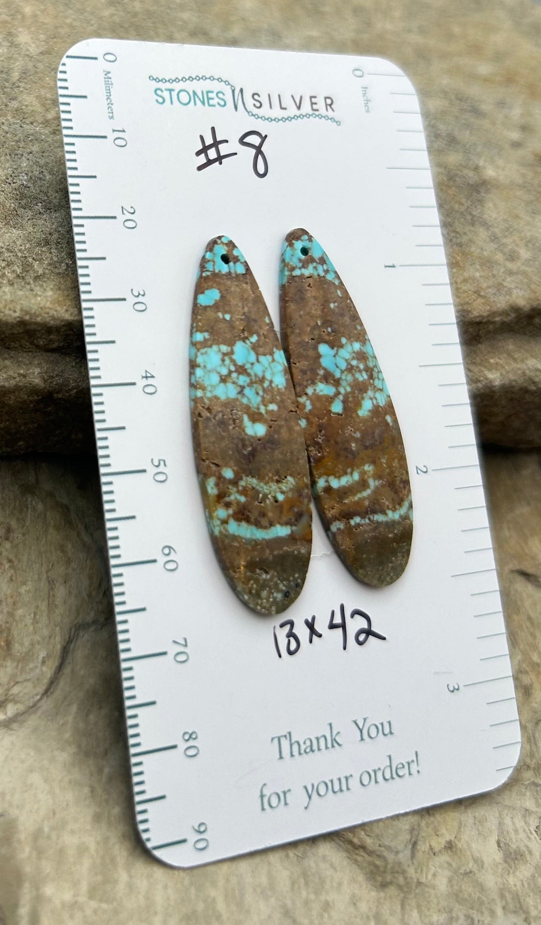 RARE Number 8 Turquoise (Nevada) Matching Earring Slab Bead
